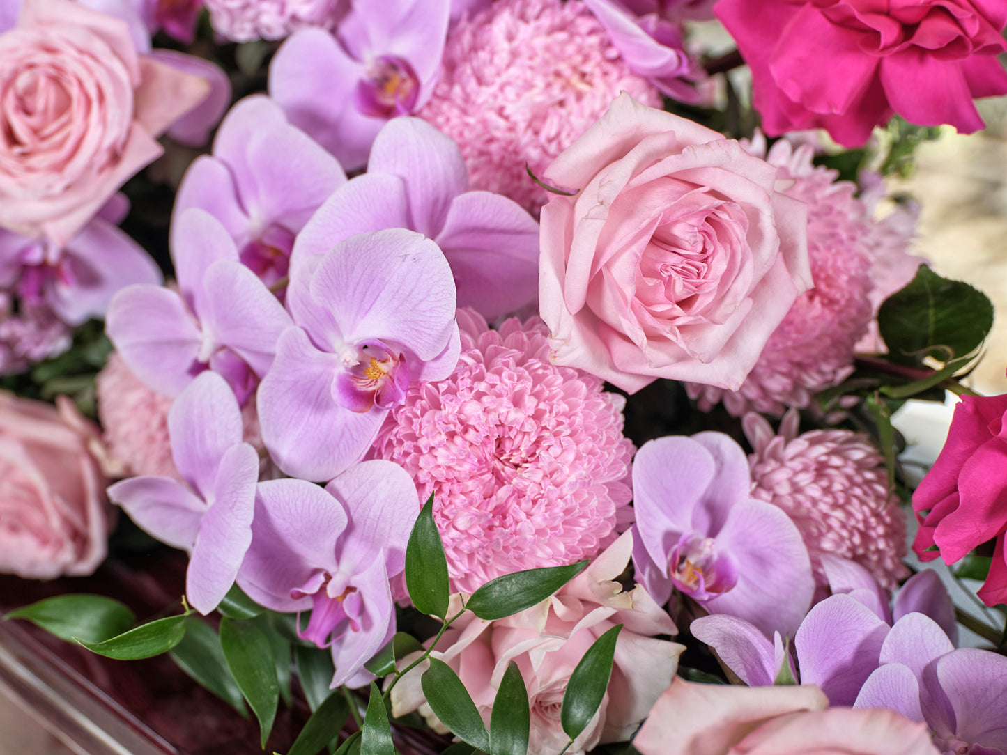 Deluxe Pink Casket Arrangement