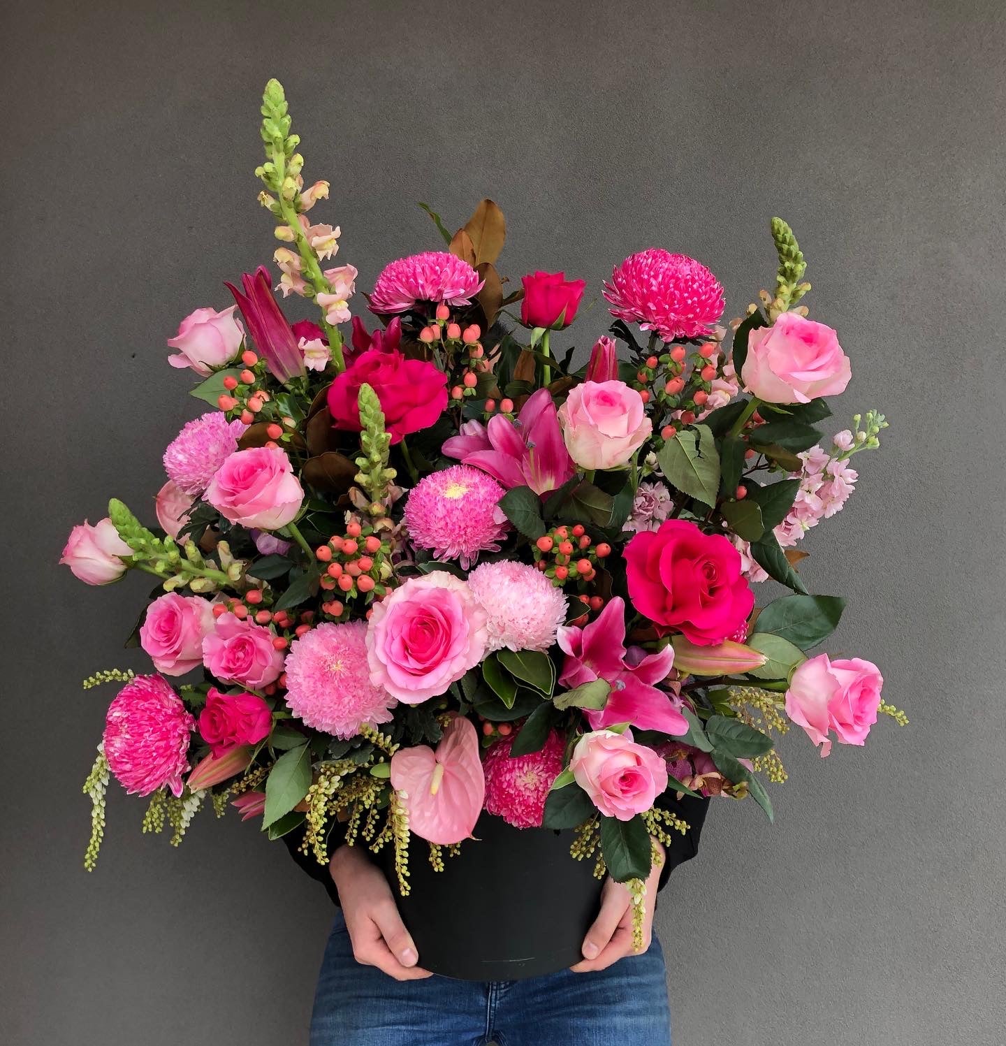 Pink Deluxe Hatbox Arrangement