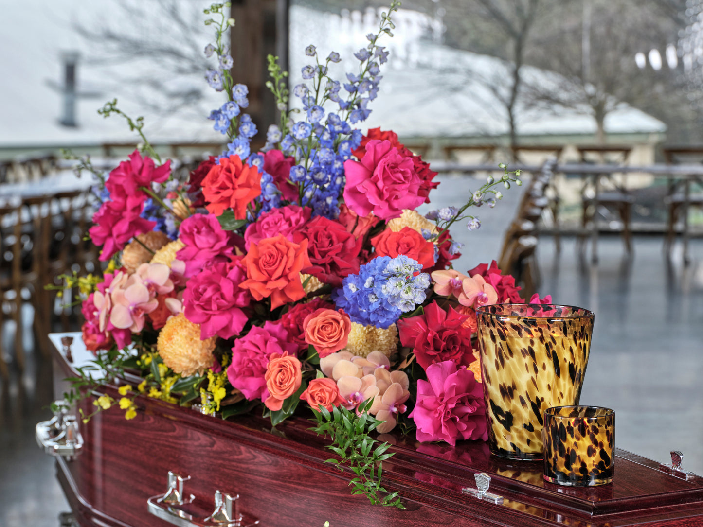 Deluxe Bright Casket Arrangement
