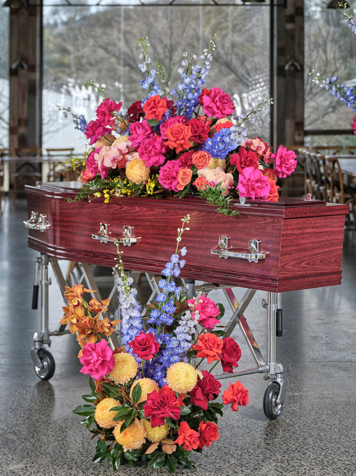 Deluxe Bright Casket Arrangement