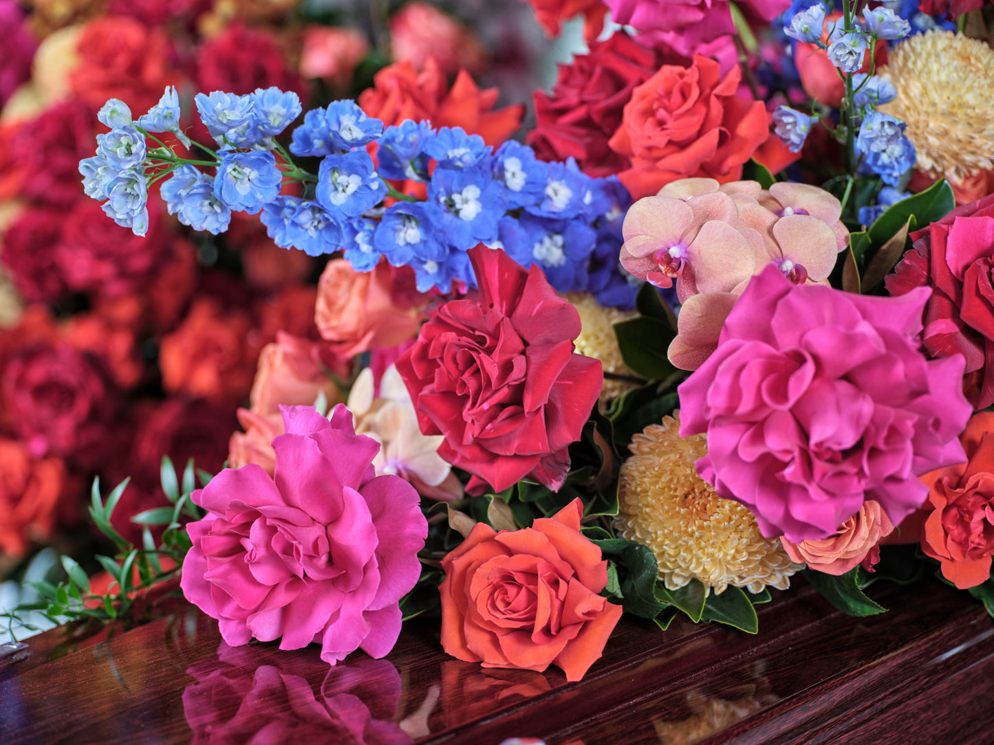Deluxe Bright Casket Arrangement
