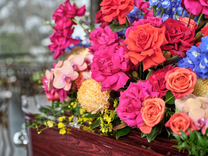 Deluxe Bright Casket Arrangement