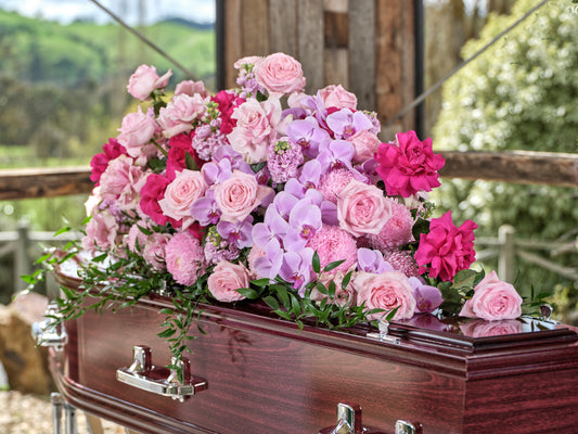 Deluxe Pink Casket Arrangement