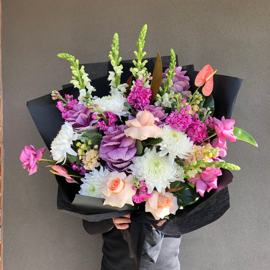Pink Peach and White Deluxe Bouquet
