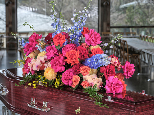 Deluxe Bright Casket Arrangement